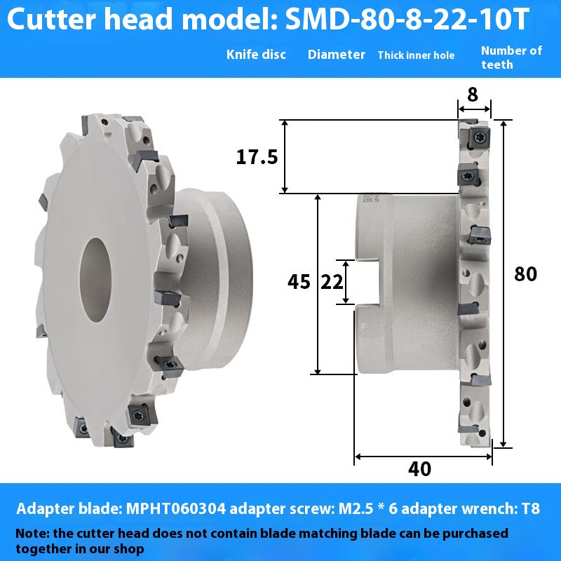 2079-CNC sleeve SMD side and face milling cutterhead CNC indexable chip SMC cutterhead T-slot grooving MPHT06 Shandong Denso Pricision Tools Co.,Ltd.